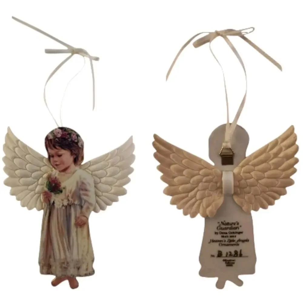Heavens Little Angels Garden Web Wing Dona Gelsinger Porcelain Ornaments Set 3